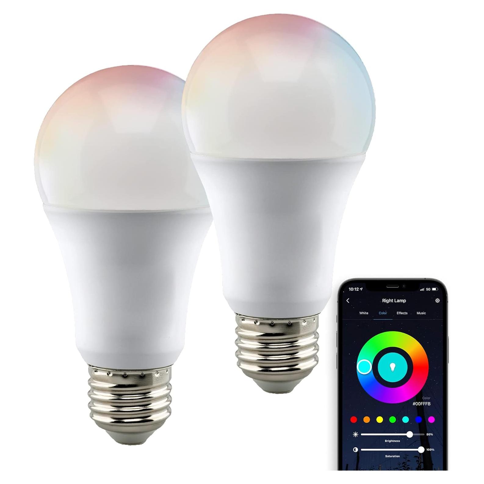 Bombilla LED inteligente Satco Starfish A19 10W 2-Pack RGB