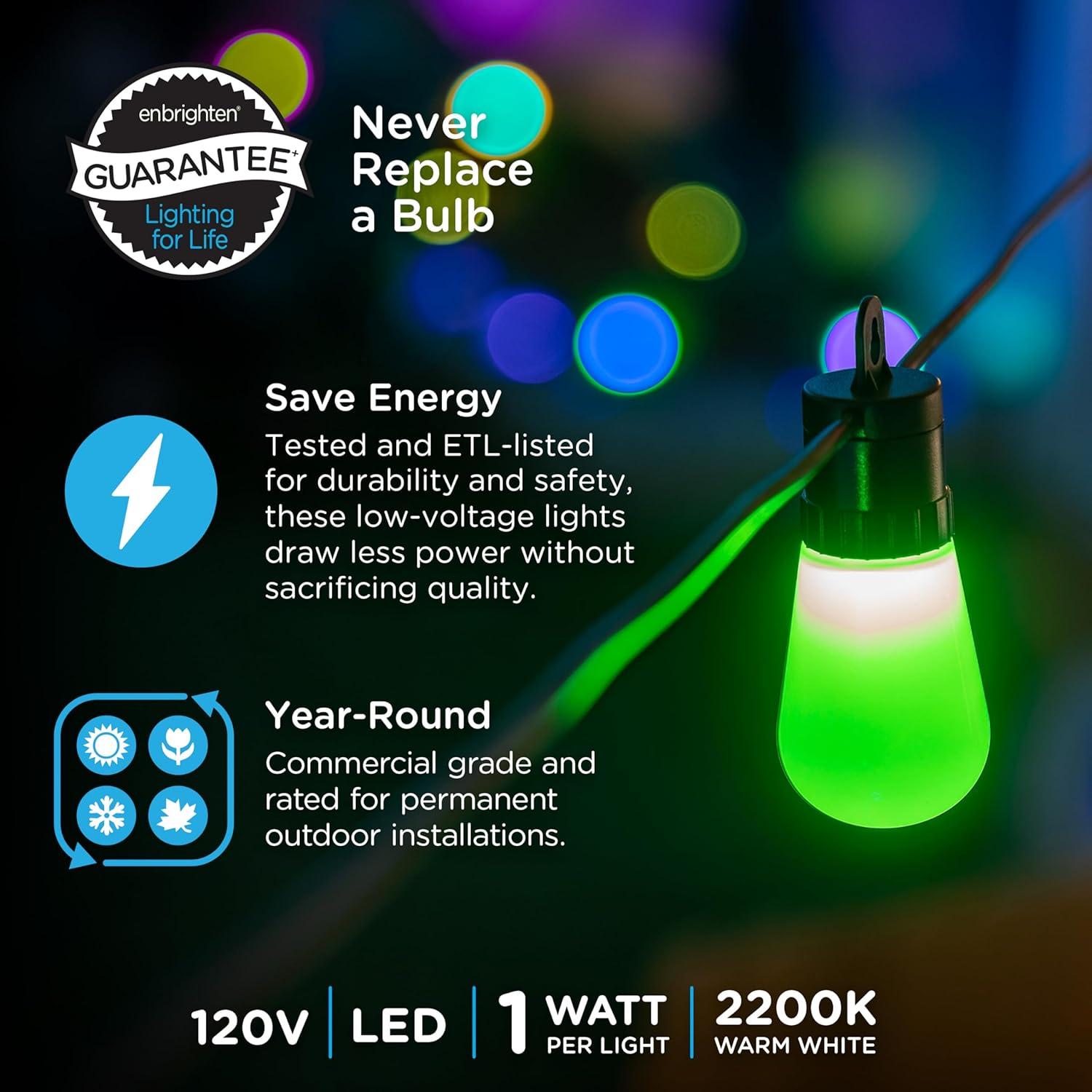 Luces de Cadena Inteligentes Enbrighten 14.63m RGB Wi-Fi