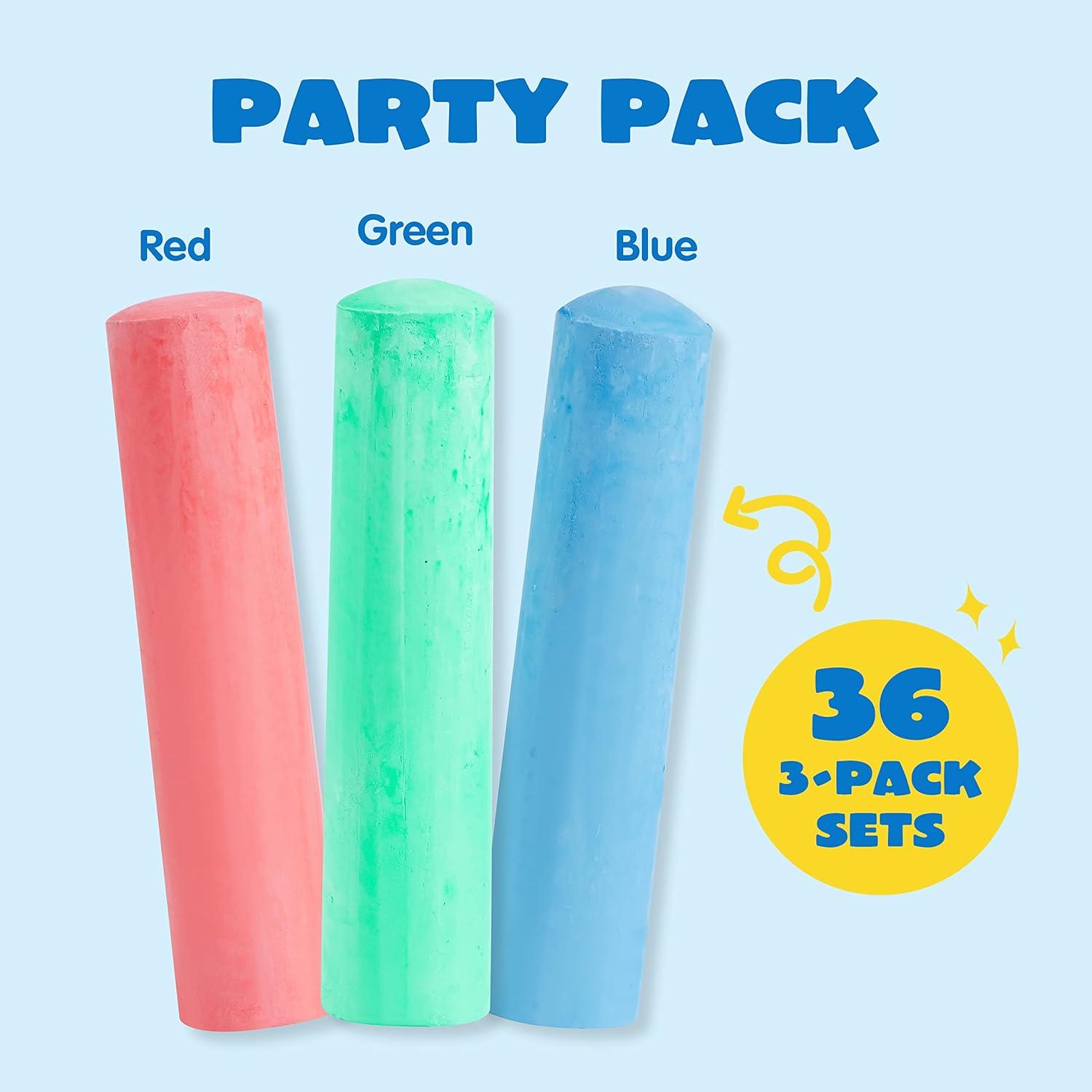 Juego de Tiza Jumbo JOYIN 108 Piezas Lavable No Tóxica