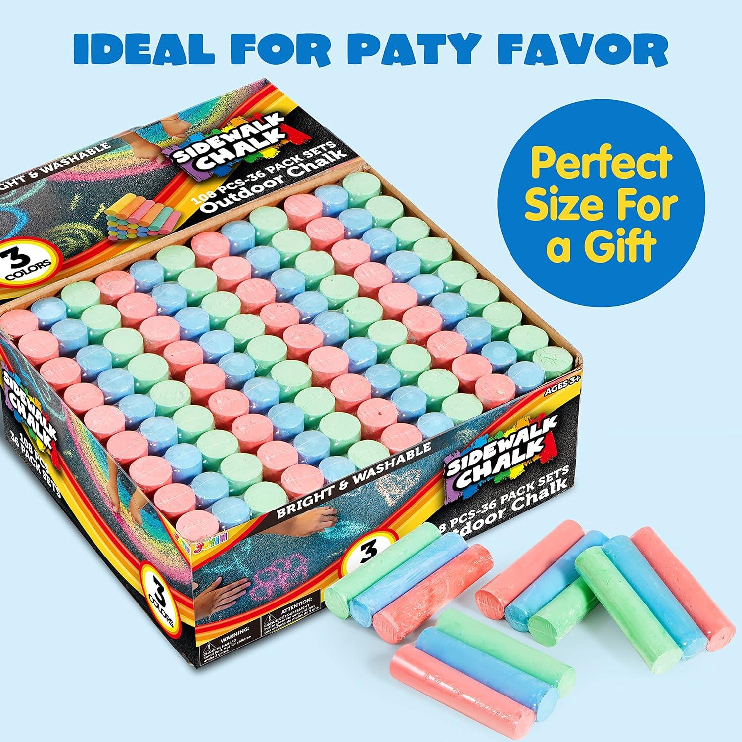 Juego de Tiza Jumbo JOYIN 108 Piezas Lavable No Tóxica