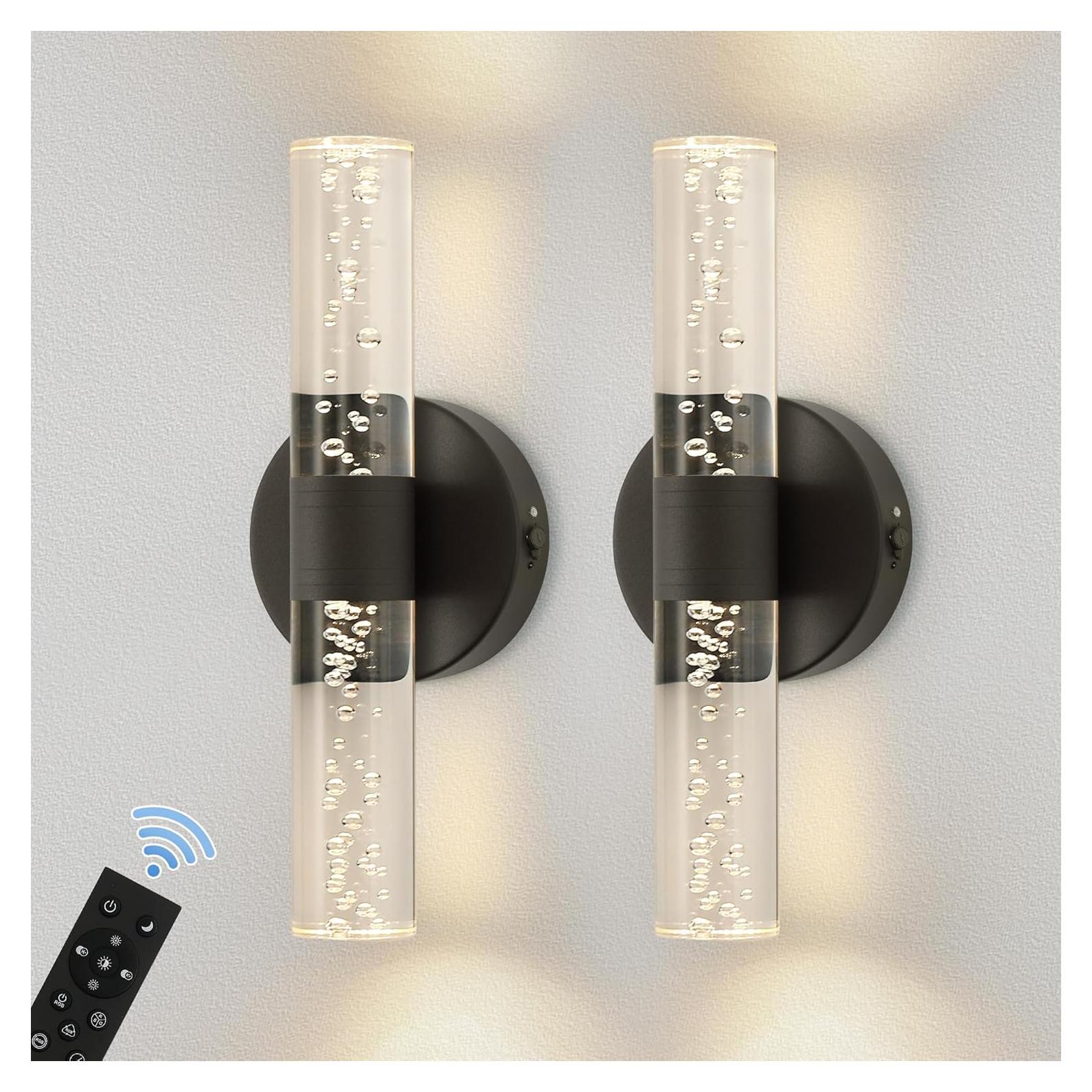 Aplique de Pared Inalámbrico DORESshop 30.48cm Negro 10000mAh