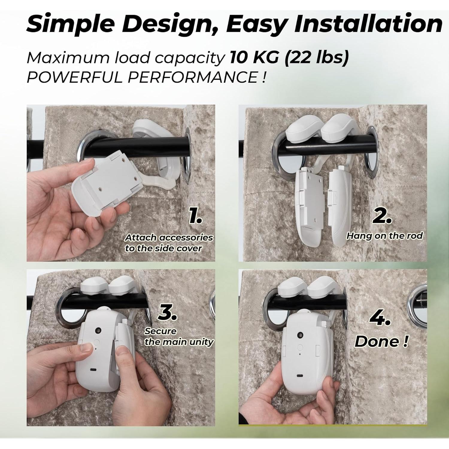 Motor Cortinas Inteligentes B BENEHORTI 20.32x15.24cm WiFi 2PK