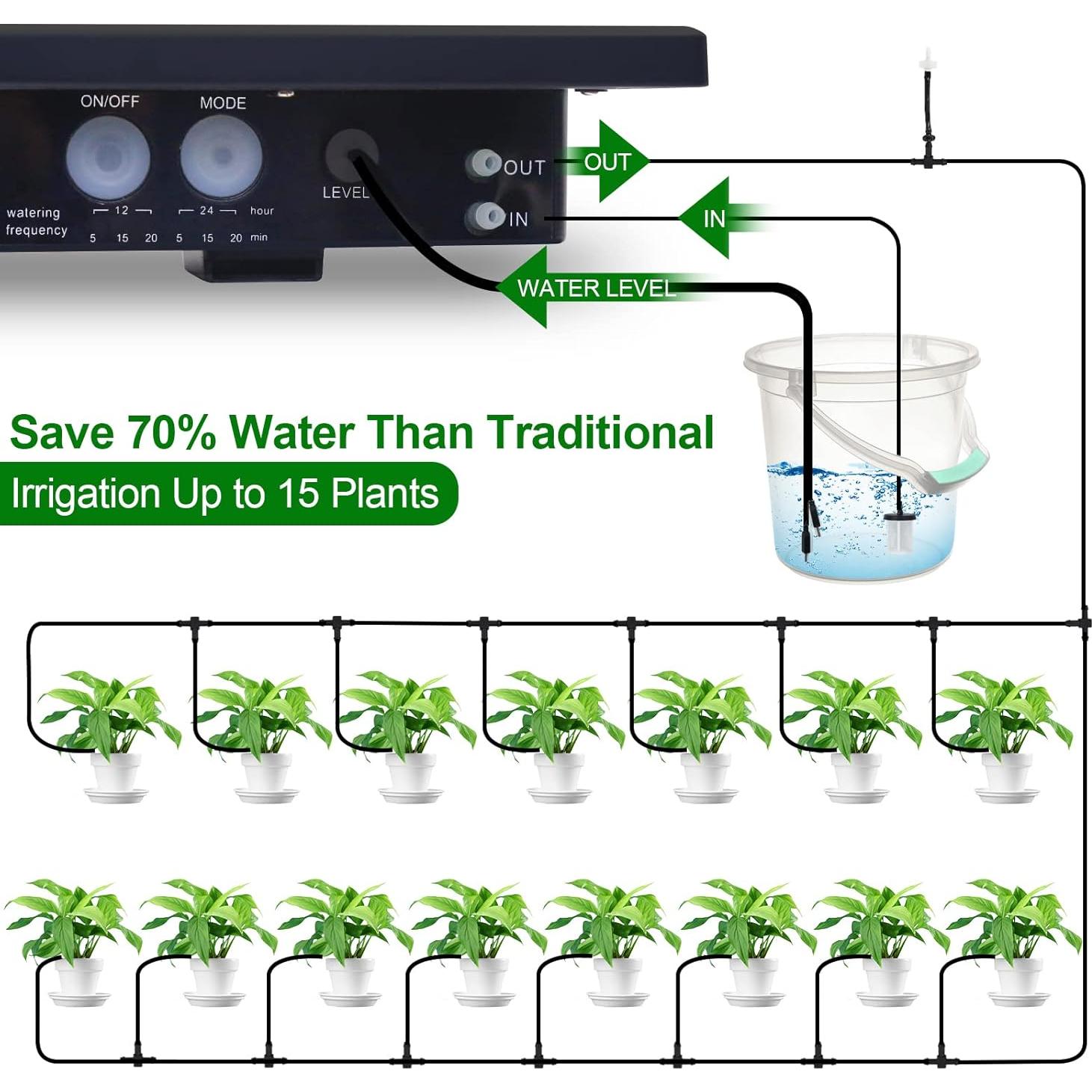 Sistema de Riego Solar Automático RISINGUP 15 Plantas 127 cm