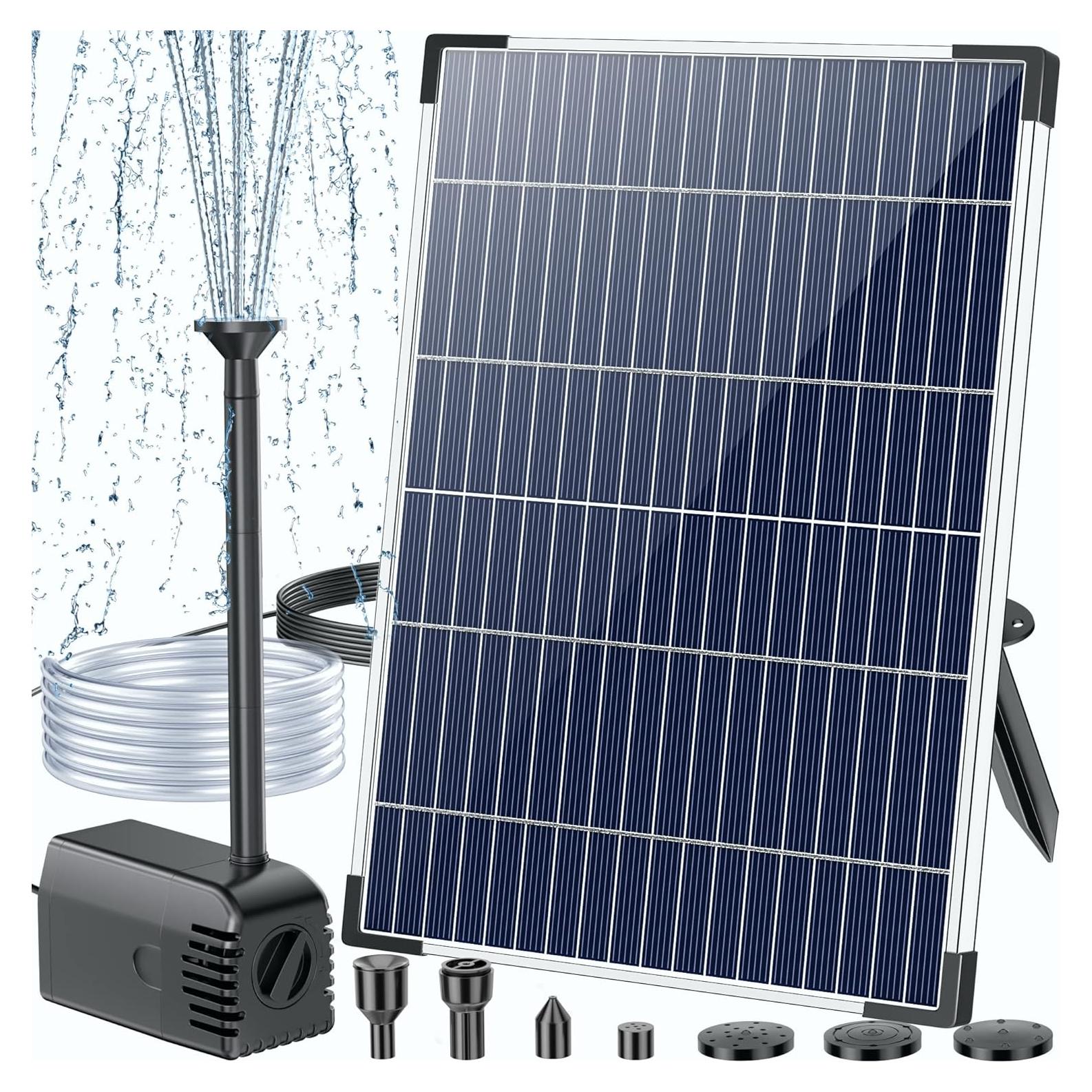 Bomba de Agua Solar POPOSOAP 12W para Jardín y Estanques