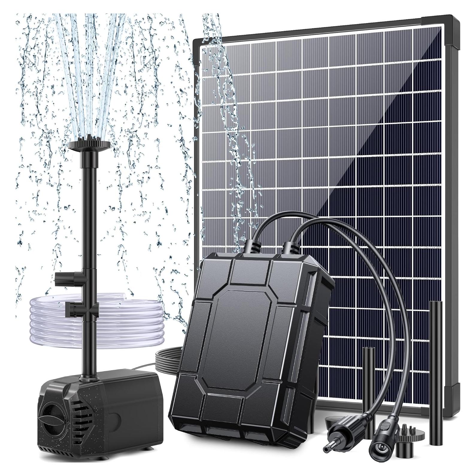 Bomba de Agua Solar POPOSOAP 25W con Batería 2600mAh