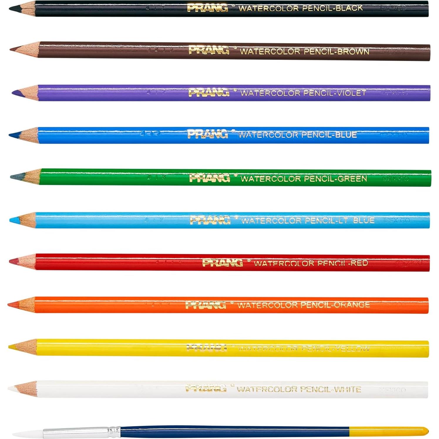 Lápices de colores acuarelables Prang 10 unidades con pincel
