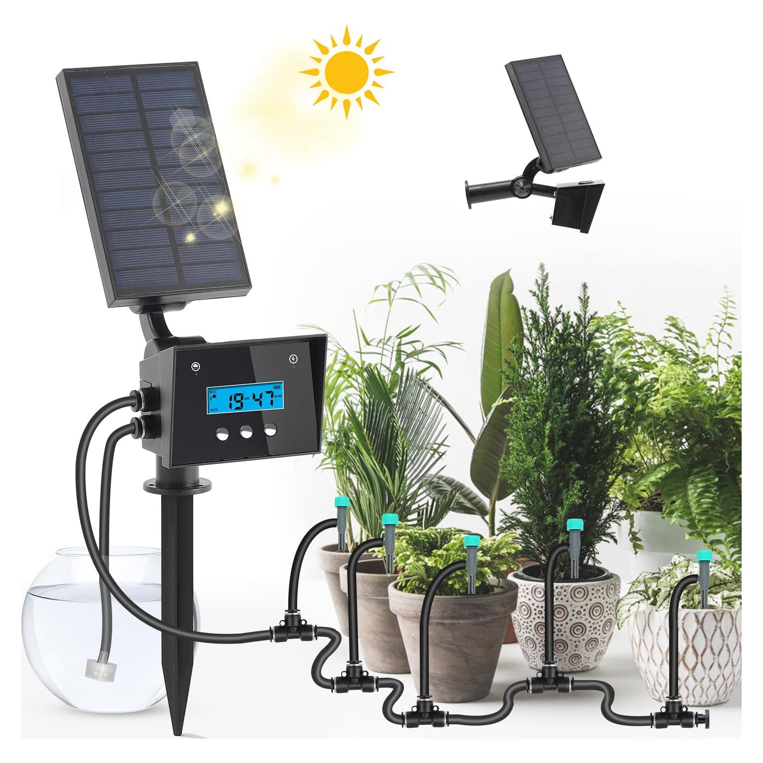 Sistema de Riego por Goteo Solar RUNWUSHENG con Pantalla LCD