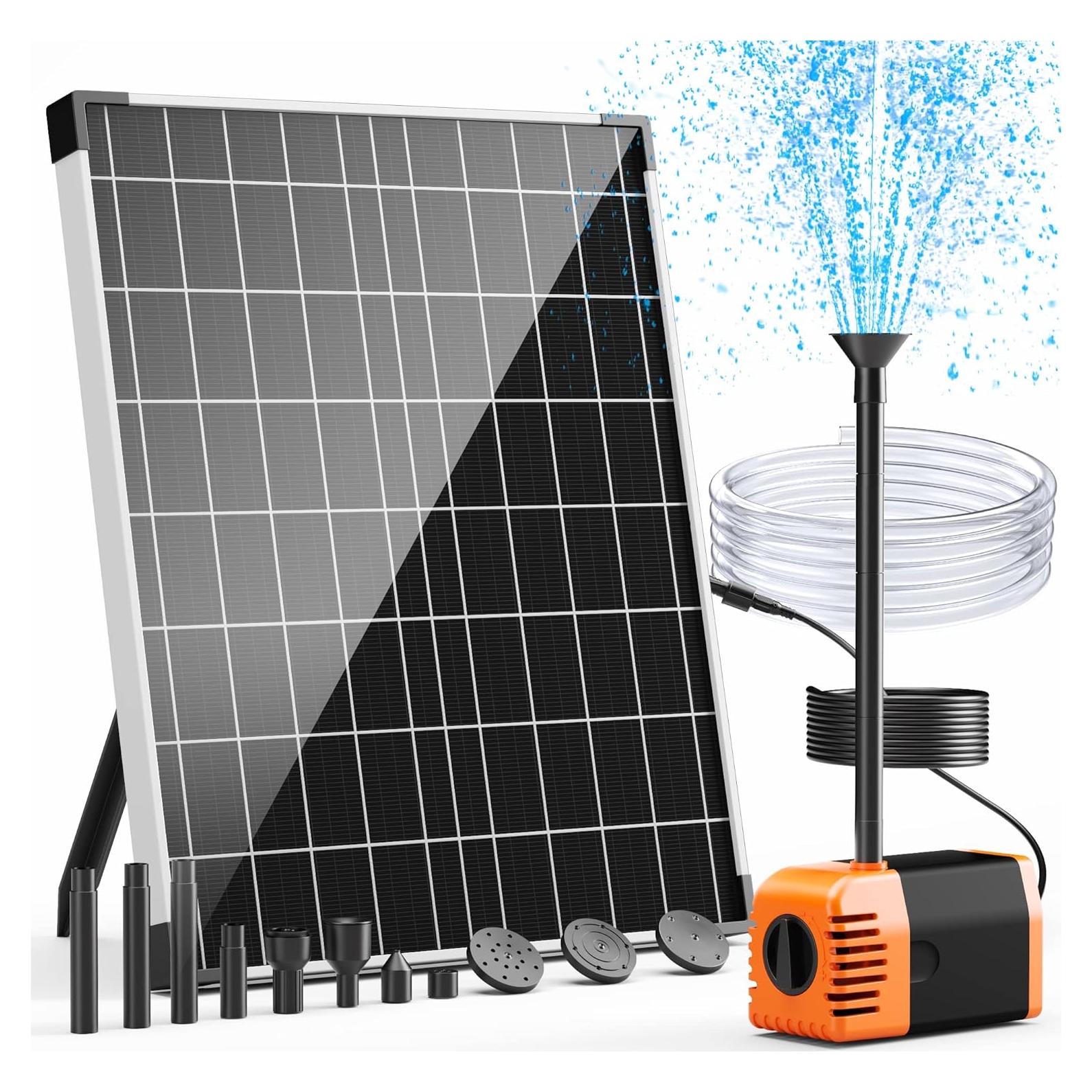 Bomba de Agua Solar POPOSOAP 30W 1620 L/h 7 Boquillas