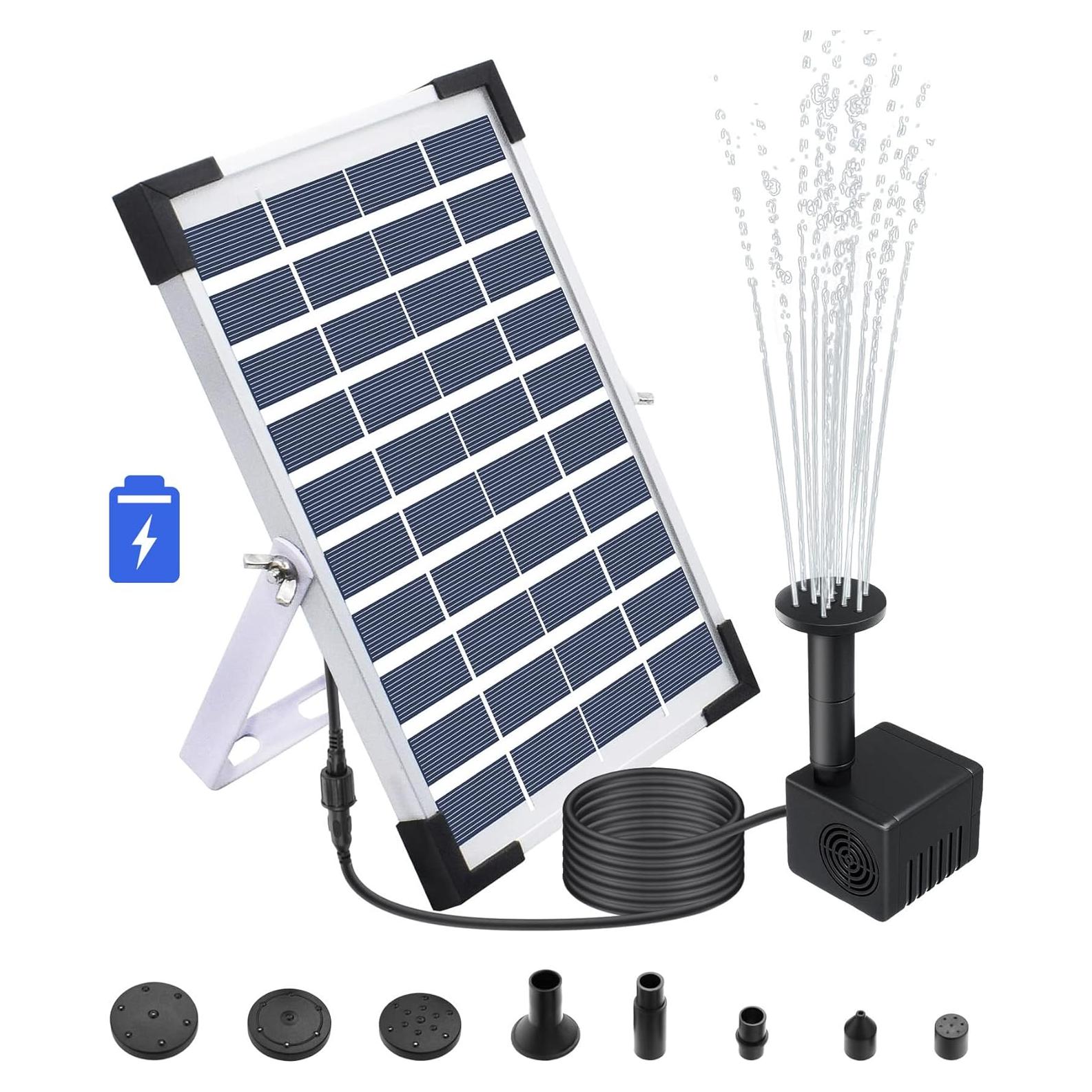 Bomba de Agua Solar Sumergible Lewisia 5W con Batería