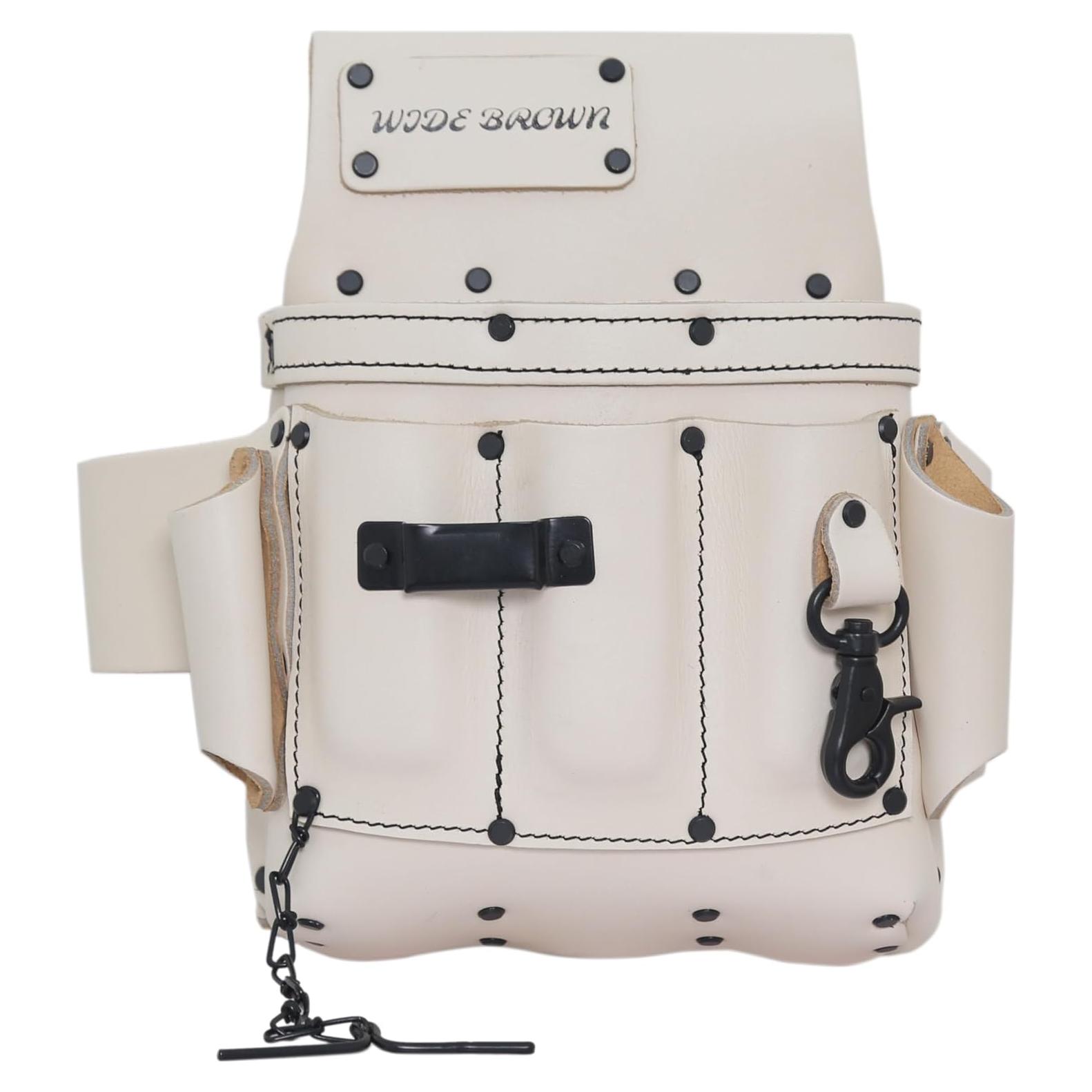 Bolsa de Herramientas de Cuero Blanco Genérico 10 Bolsillos