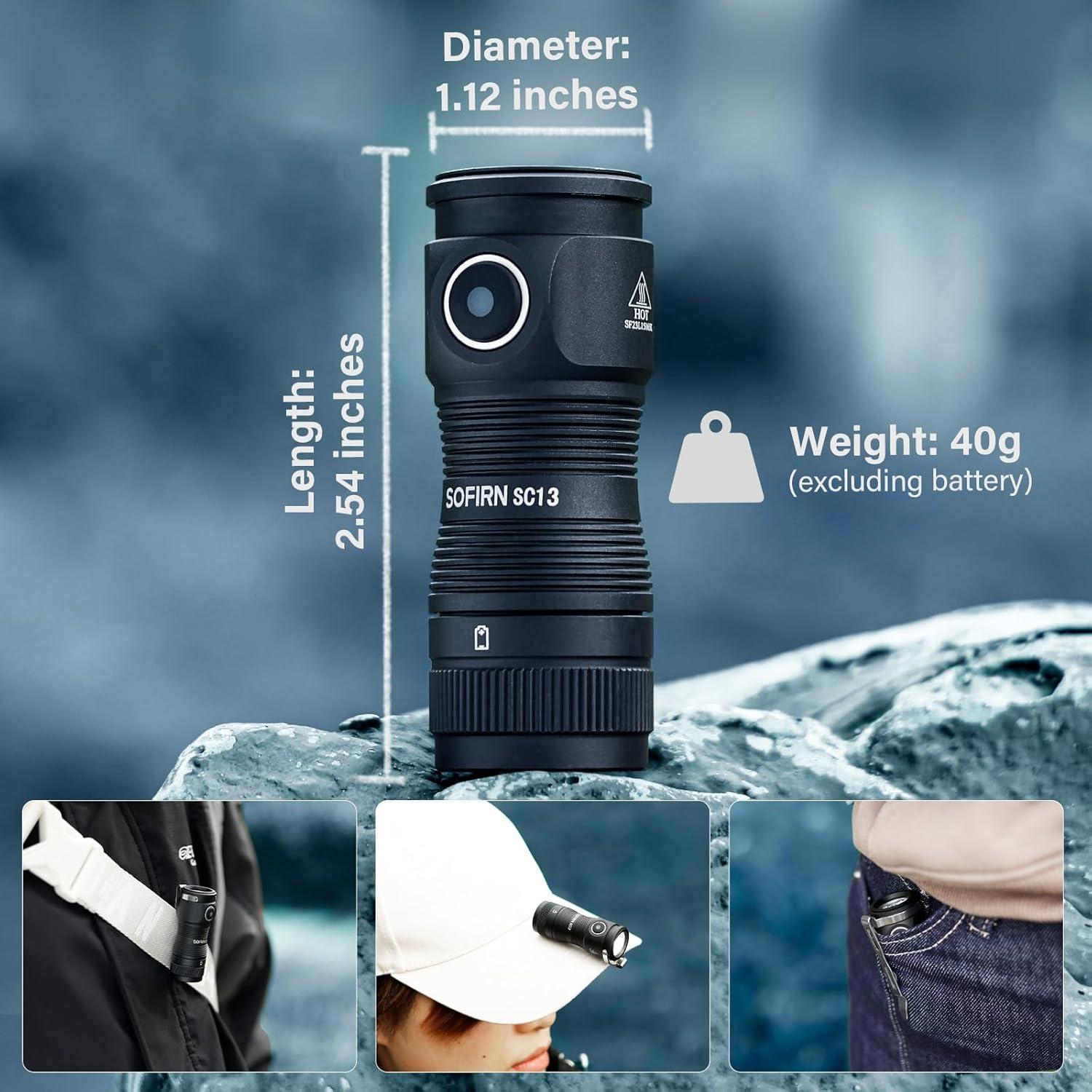 Linterna LED Sofirn SC13 Recargable USB C 1100 Lúmenes IPX8