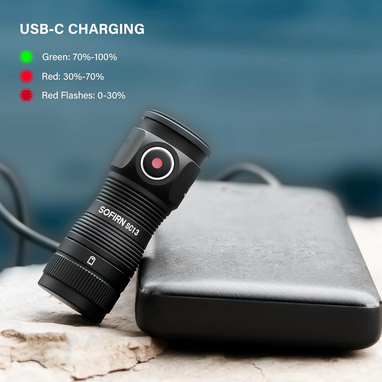 Linterna LED Sofirn SC13 Recargable USB C 1100 Lúmenes IPX8