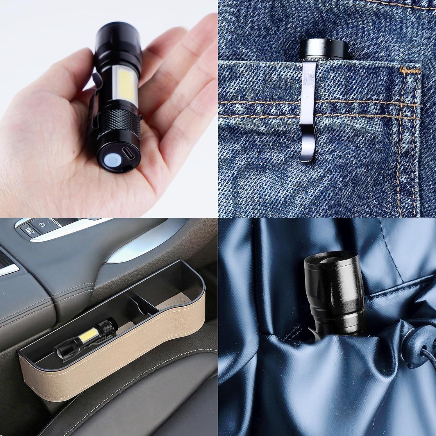 Linternas Recargables USB-C KunHe 4 Paquete LED Compactas