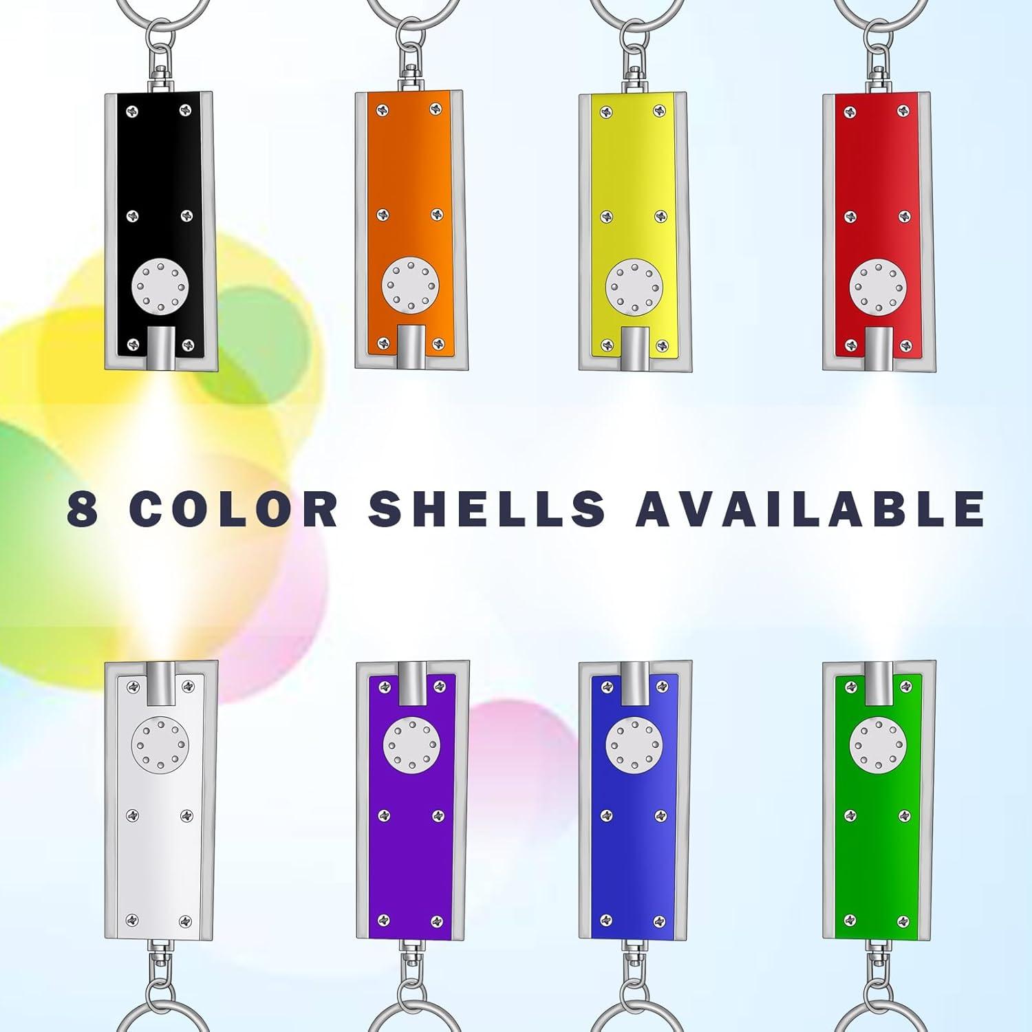 Mini Linterna LED de Llavero Daemson - 8 Piezas Multicolor