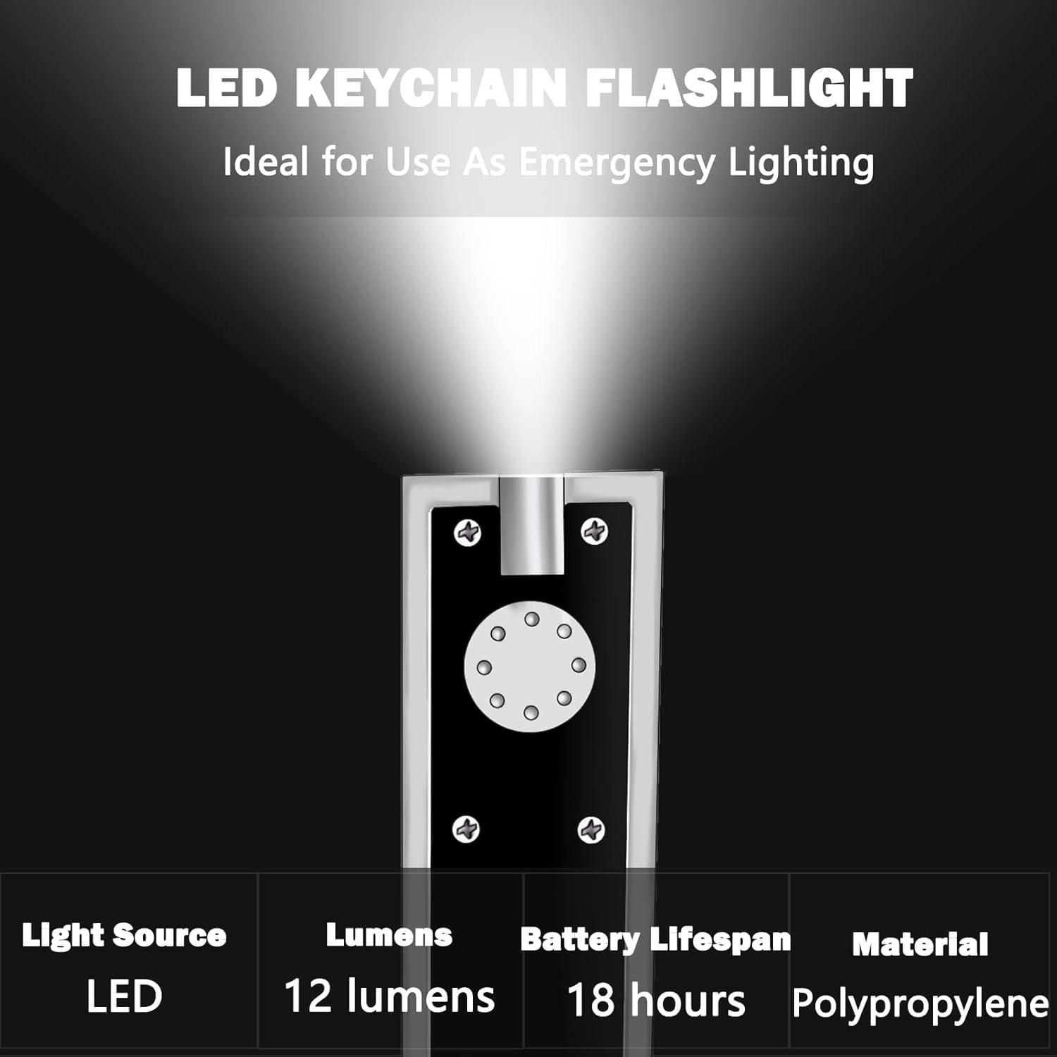 Mini Linterna LED de Llavero Daemson - 8 Piezas Multicolor