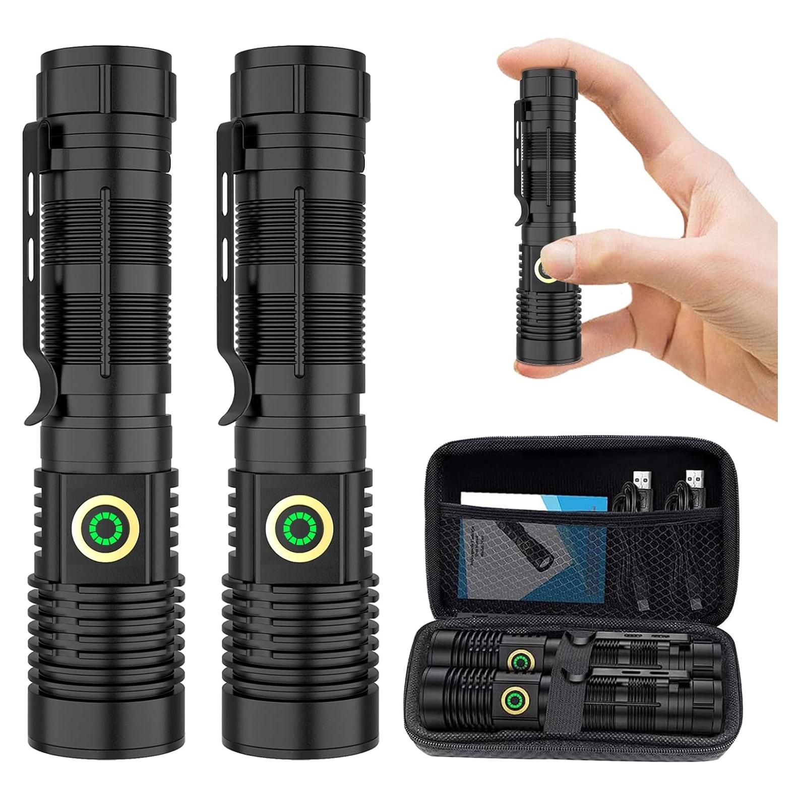 Linterna LED Recargable Spriak K2301S 2 Paquetes Alta Potencia