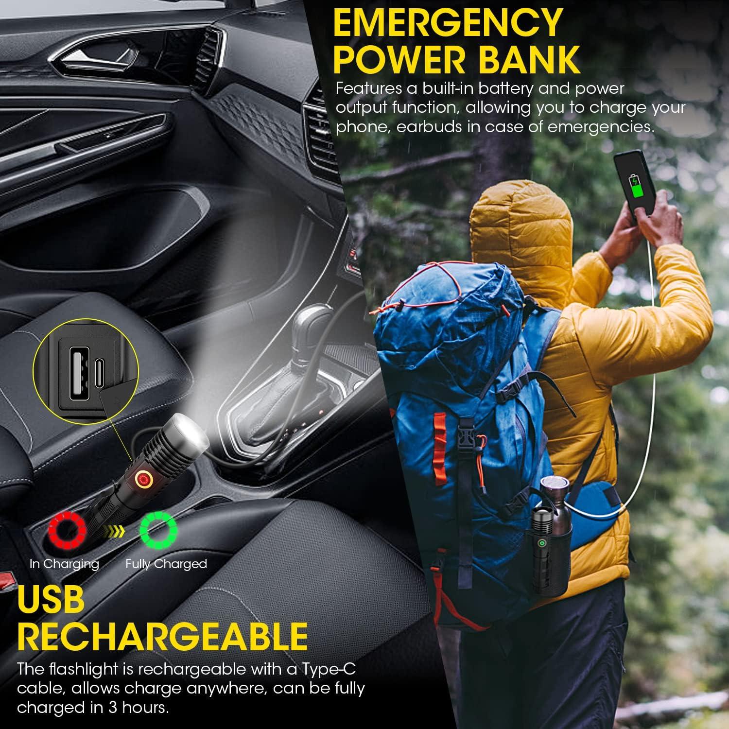 Linterna LED Recargable Spriak K2301S 2 Paquetes Alta Potencia