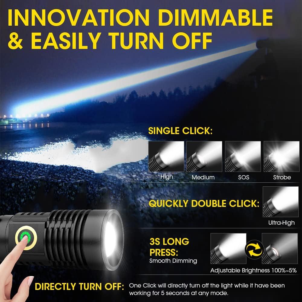 Linterna LED Recargable Spriak K2301S 2 Paquetes Alta Potencia