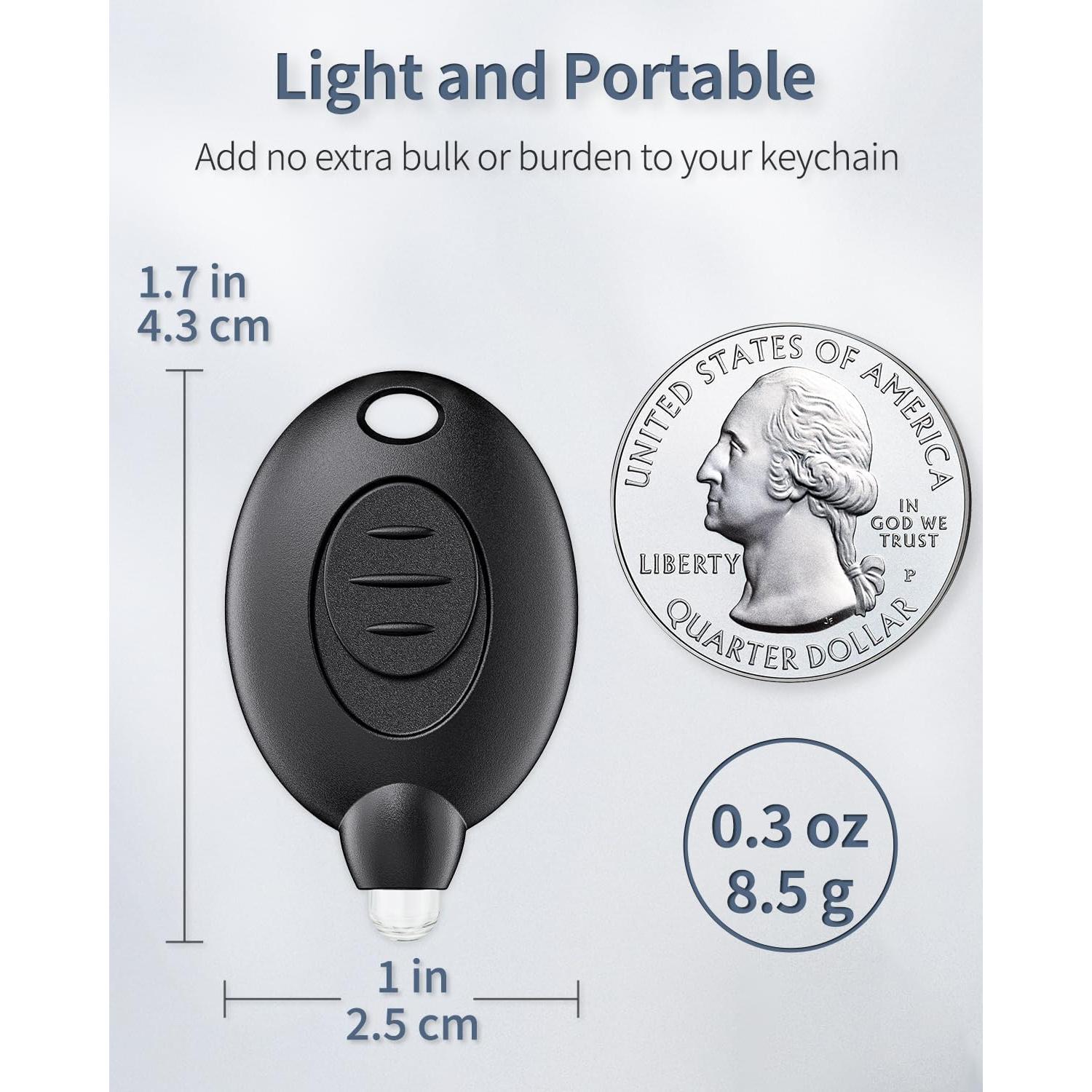 Paquete de 5 Linternas LED de Llavero Uniclife - Carcasa Negra