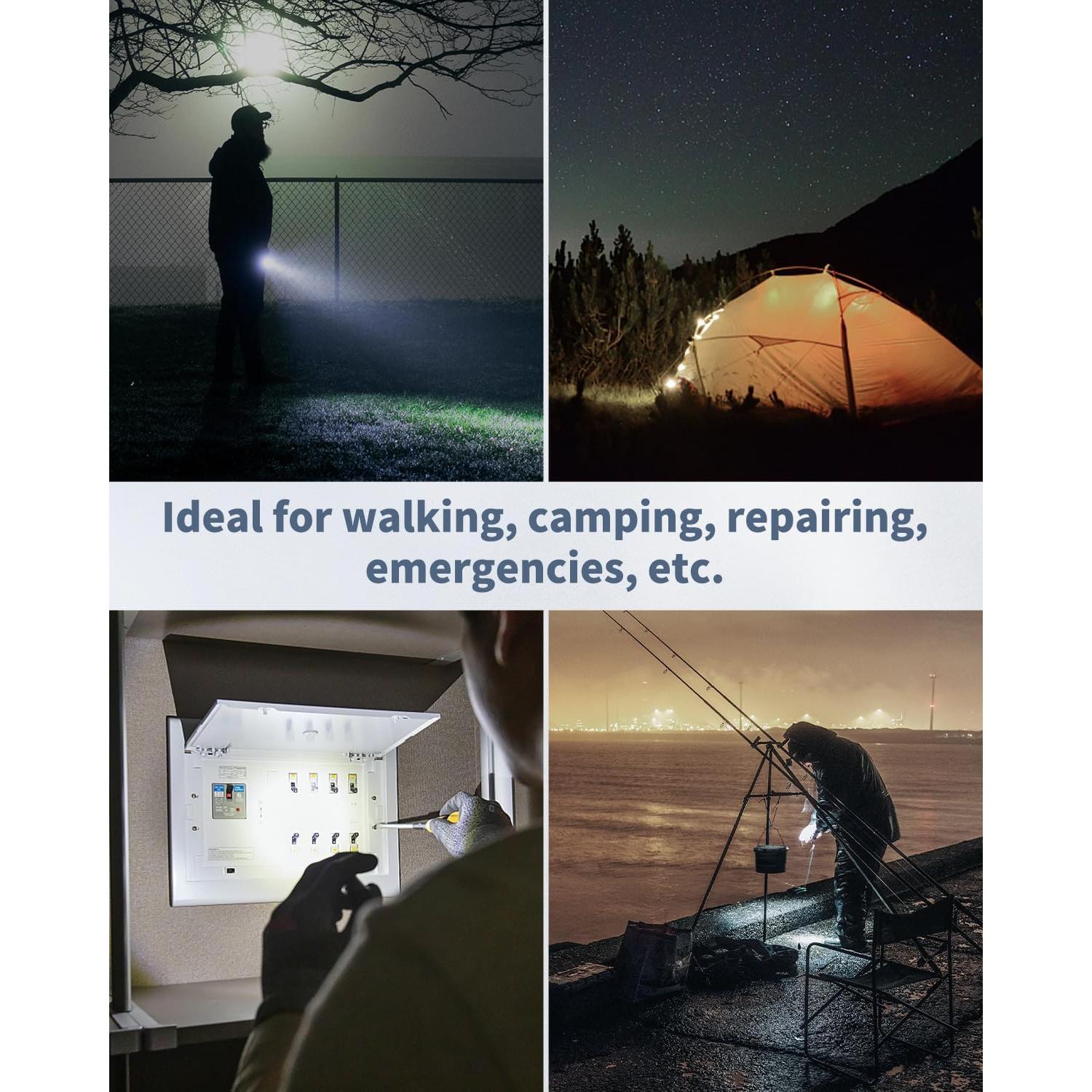 Paquete de 5 Linternas LED de Llavero Uniclife - Carcasa Negra