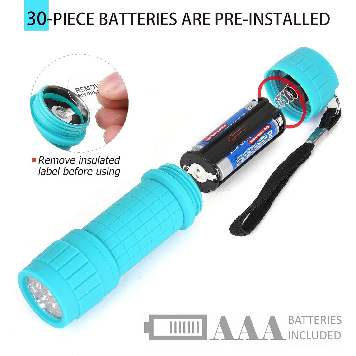 Juego de 10 Linternas LED FASTPRO con Baterías AAA Incluidas