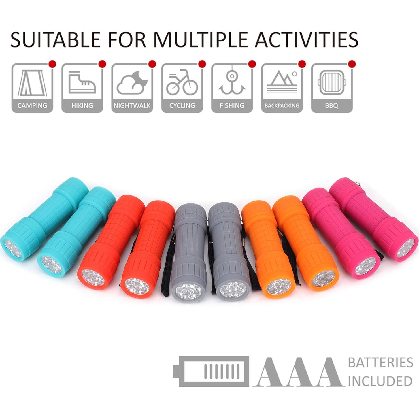 Juego de 10 Linternas LED FASTPRO con Baterías AAA Incluidas