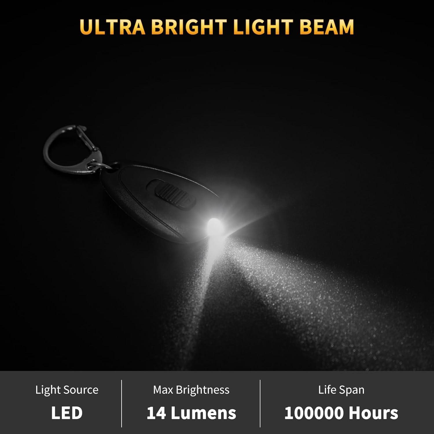 Linterna de Llavero RISEMART - Paquete de 5 Mini LED 14 Lúmenes