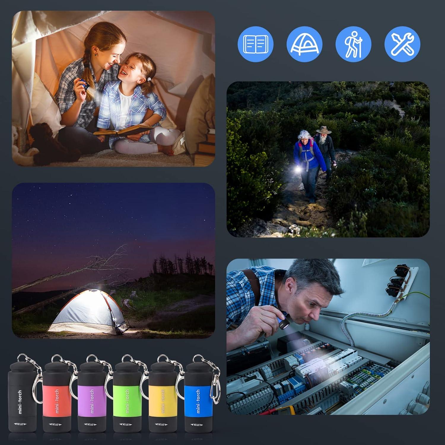 Mini Linterna de Llavero Recargable USB Tileon - 3 Piezas LED