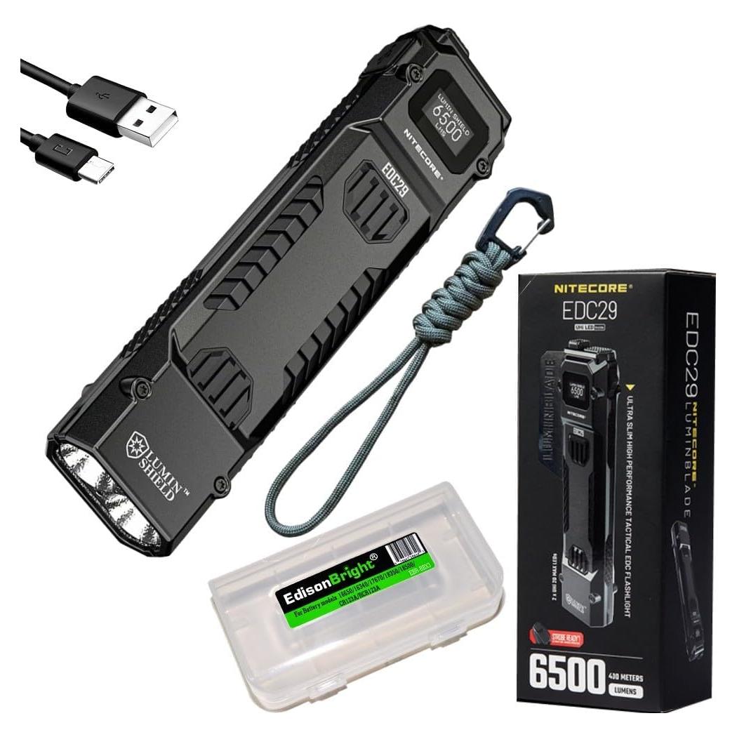 Linterna LED Nitecore EDC29 6500 Lúmenes USB-C Cuerpo Plano