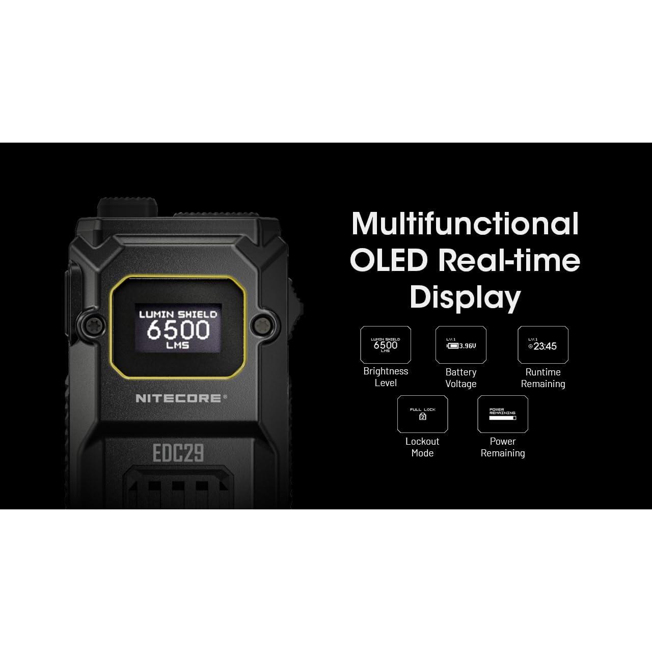 Linterna LED Nitecore EDC29 6500 Lúmenes USB Recargable