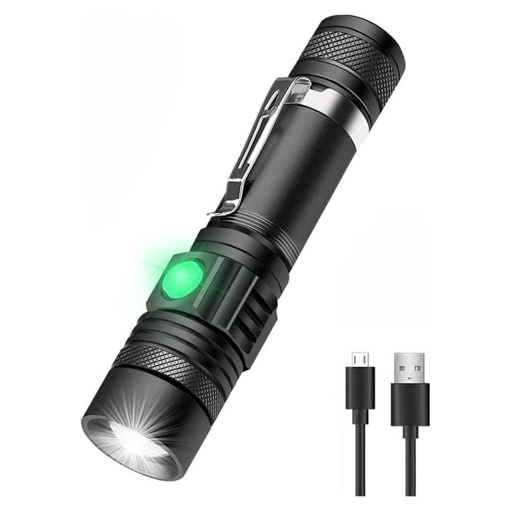 Linterna Táctica LED Hoxida 2000 Lúmenes Recargable IPX6