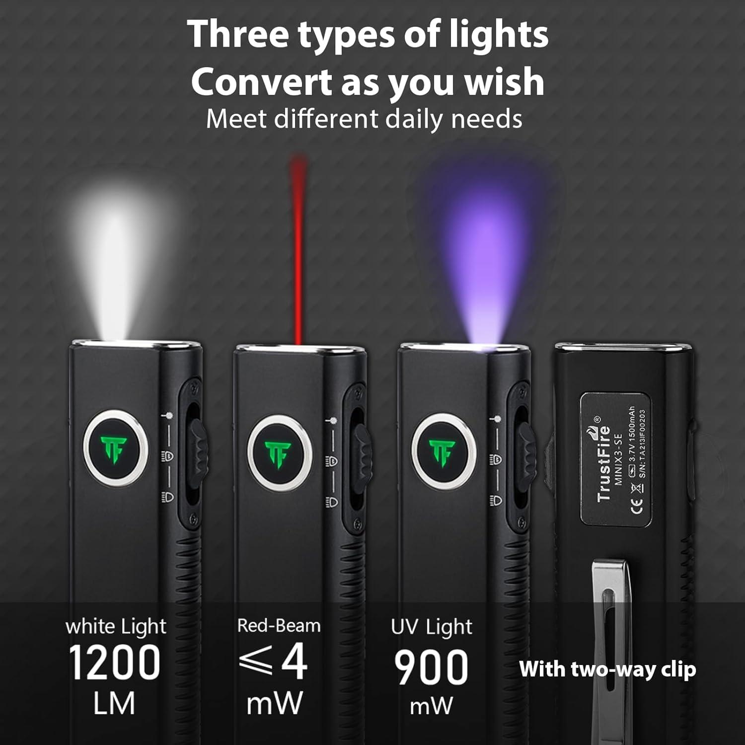 Linterna EDC Recargable TrustFire Mini X3-SE 1200 Lúmenes IPX6