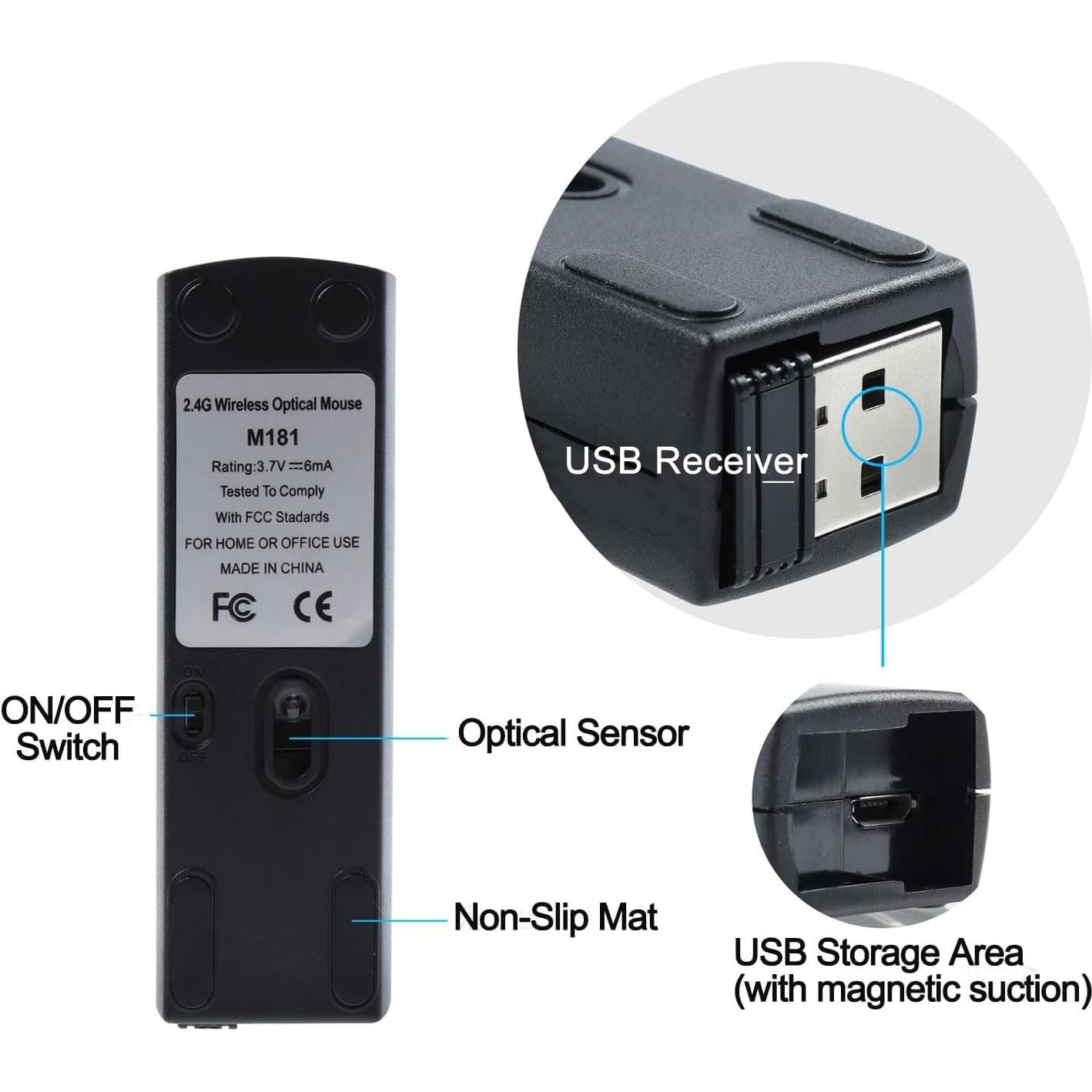 Ratón Inalámbrico Bluetooth COMESPAC Mini 1200 DPI Negro