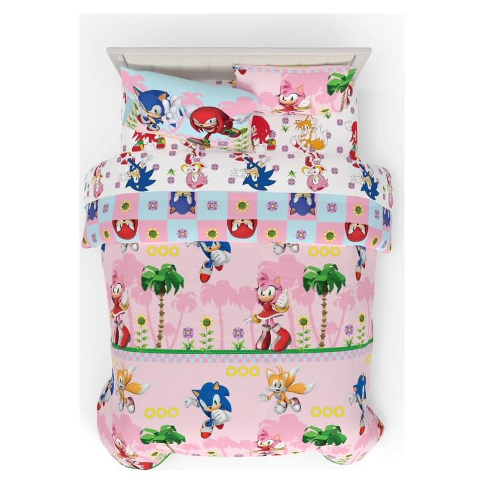 Conjunto Ropa de Cama Sonic Chica Franco 7 Piezas Completo