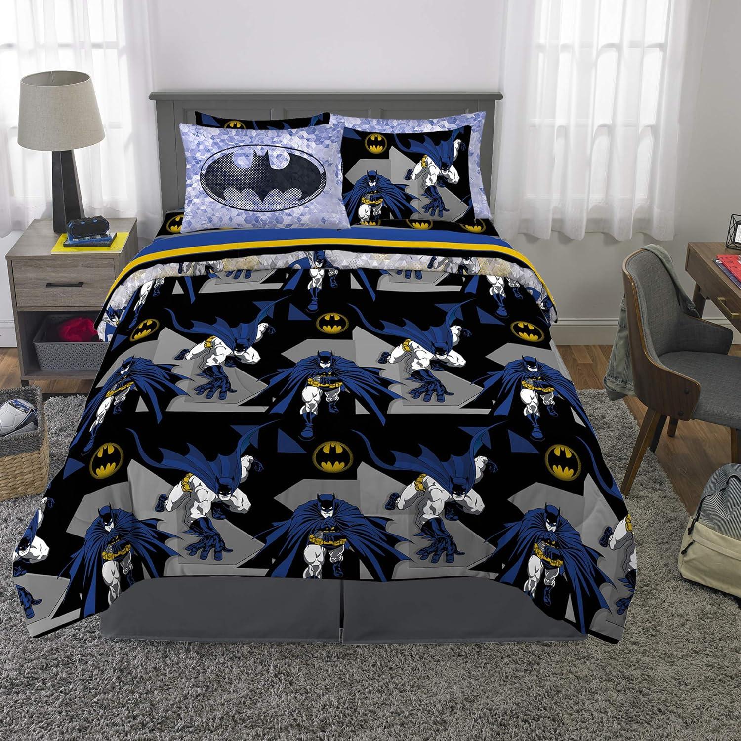 Juego de Ropa de Cama Franco 7 Piezas Batman Microfibra