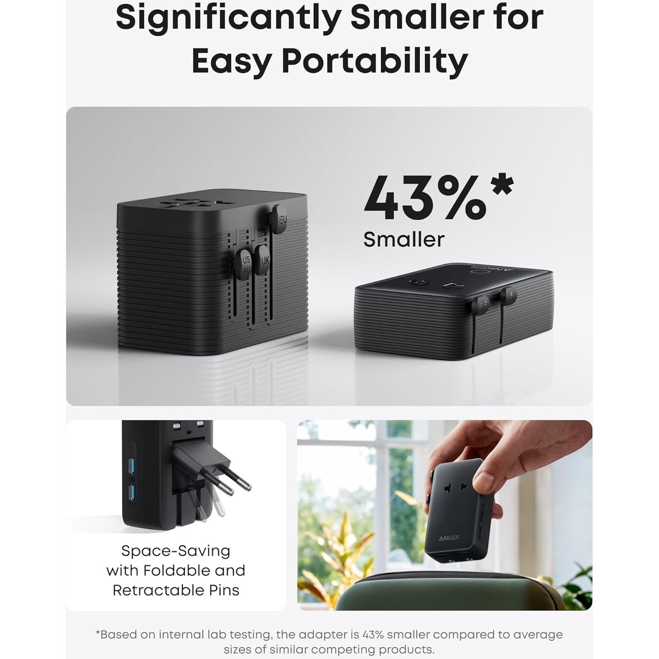 Adaptador de Viaje Anker Nano 5 Puertos 20W Carga Rápida