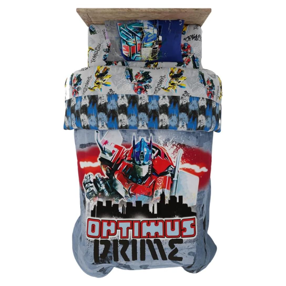 Conjunto Ropa de Cama Transformers Franco 4 Piezas Individual