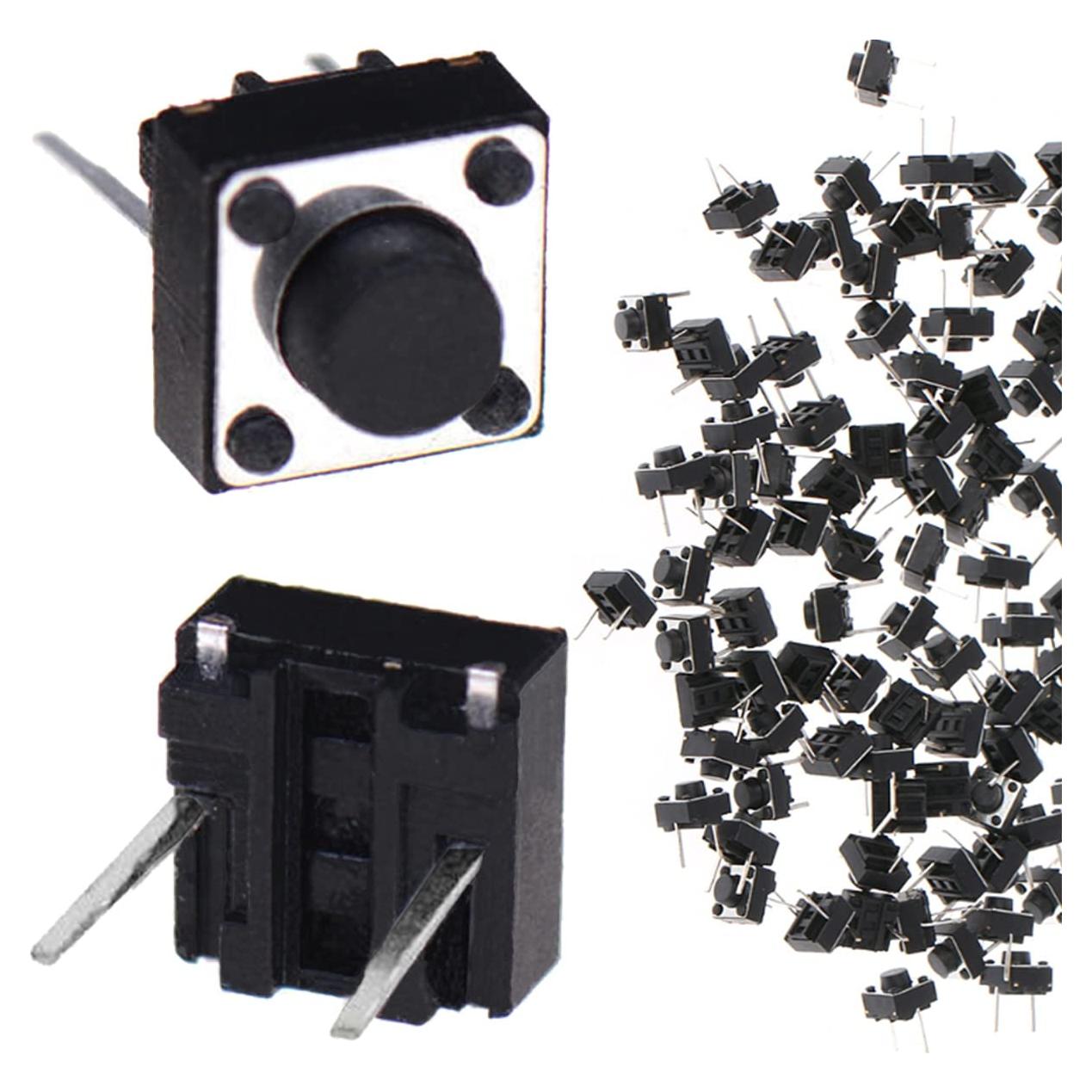 Interruptor Táctil 2Pin DAOKAI 6x6x5mm 100PCS Momentáneo