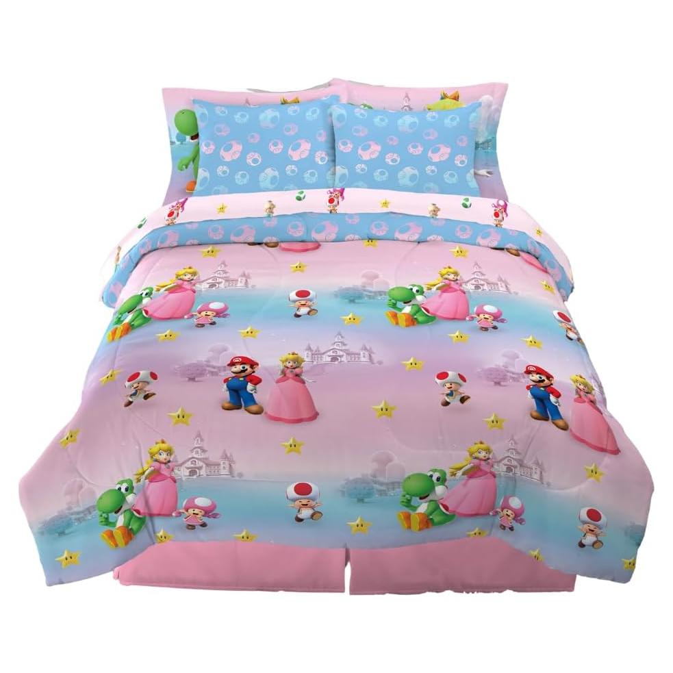Juego de Cama Franco Super Mario 7 Piezas Queen Microfibra