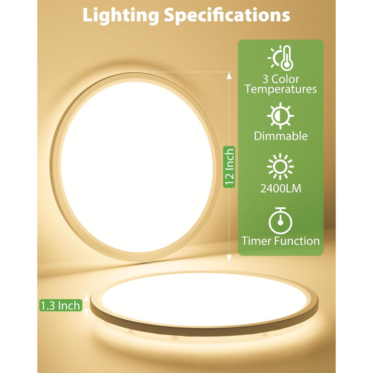 Luz de Techo LED Zemty 24W RGB Regulable Control Remoto