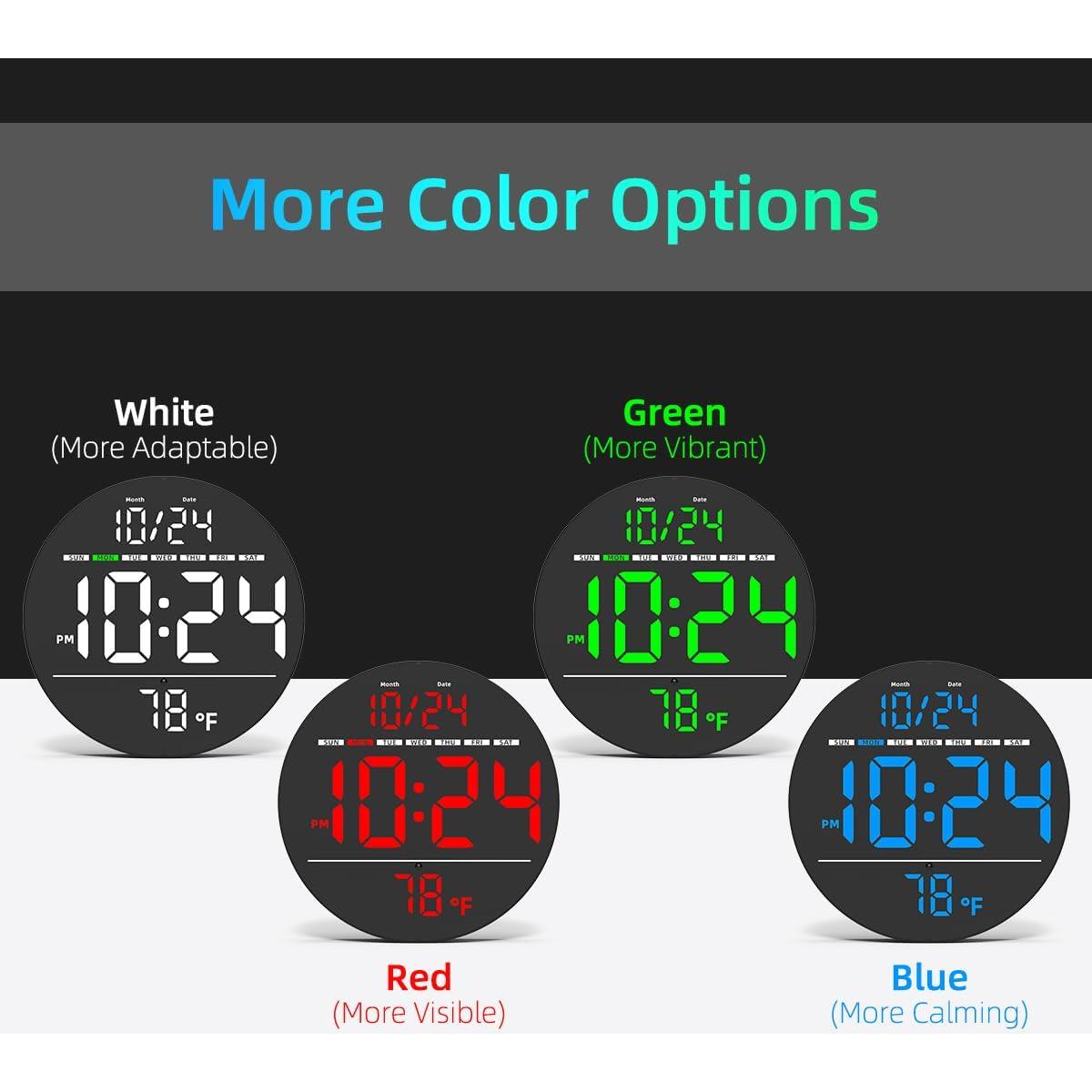 Reloj de Pared Digital XUANZIT 8" LED Auto-Brillo Temperatura