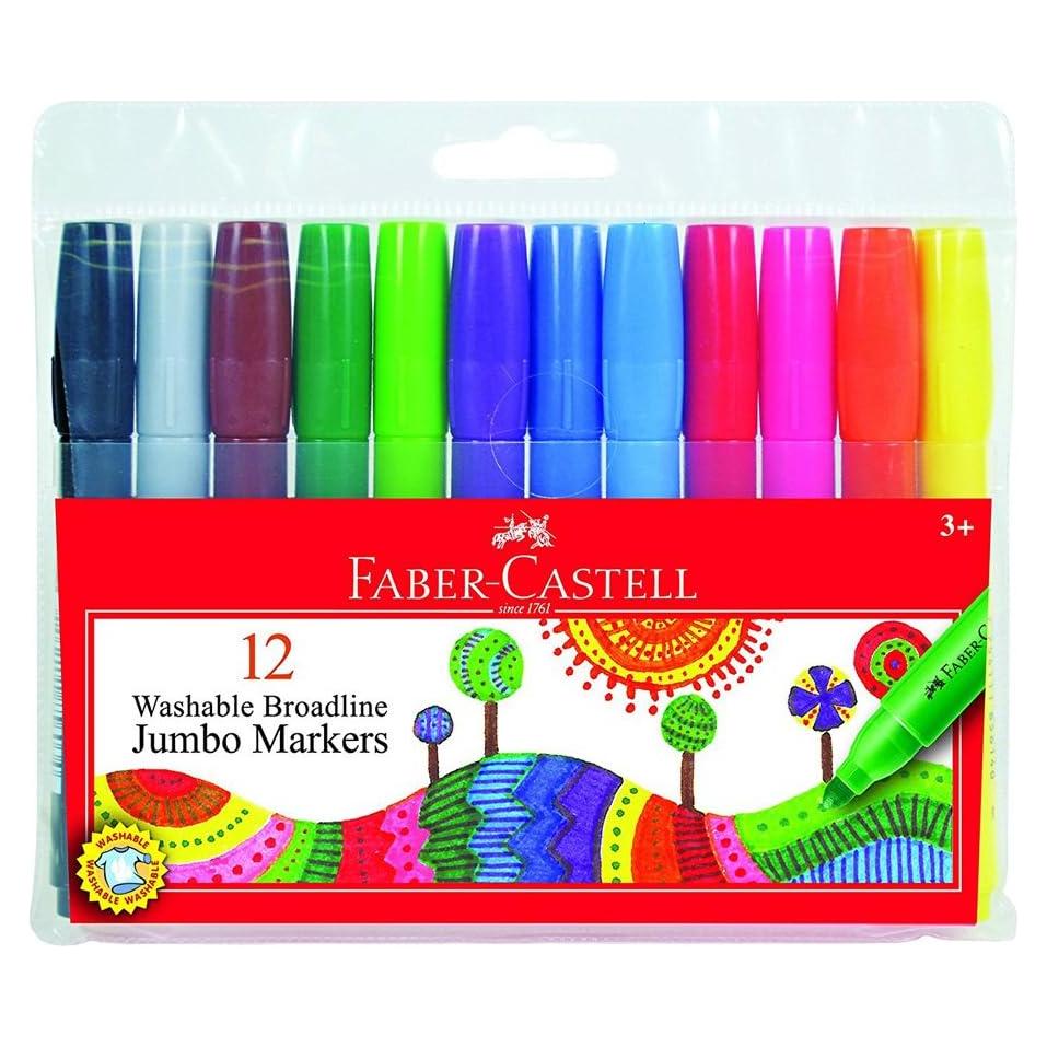 Marcadores Jumbo Faber-Castell 12 Colores No Tóxicos