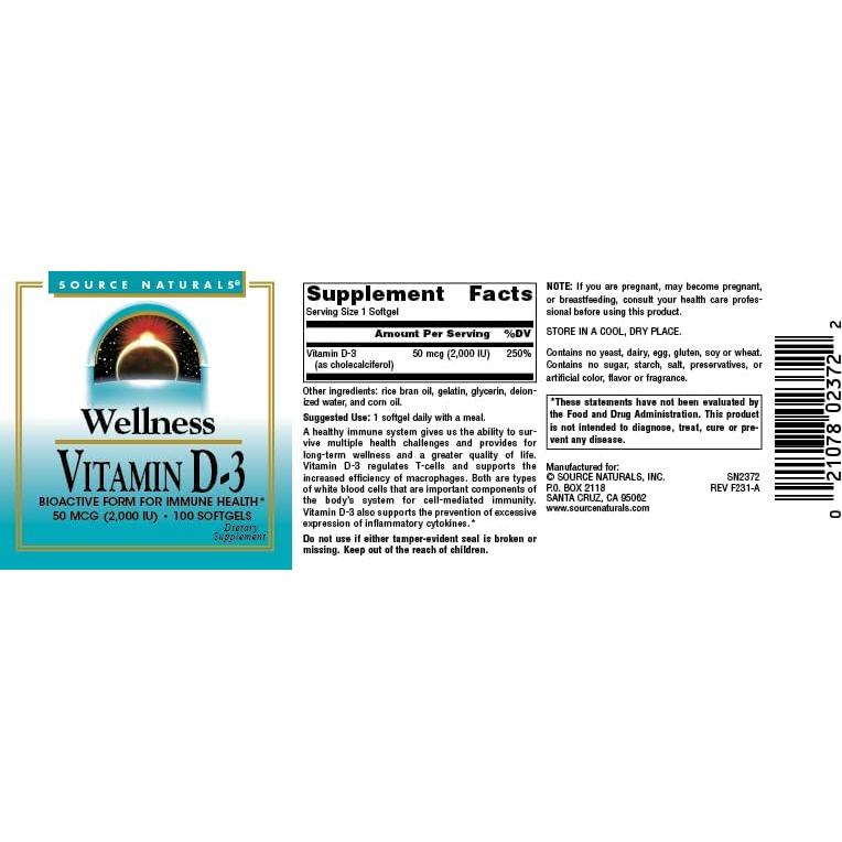 Vitamina D-3 Source Naturals 22.68g para Salud Inmunológica