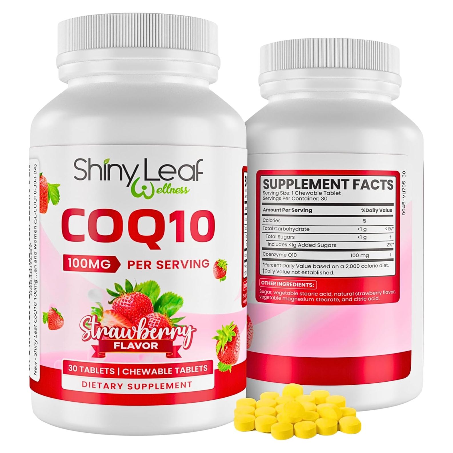 Suplemento CoQ10 Masticable Shiny Leaf 100mg - 30 Tabletas