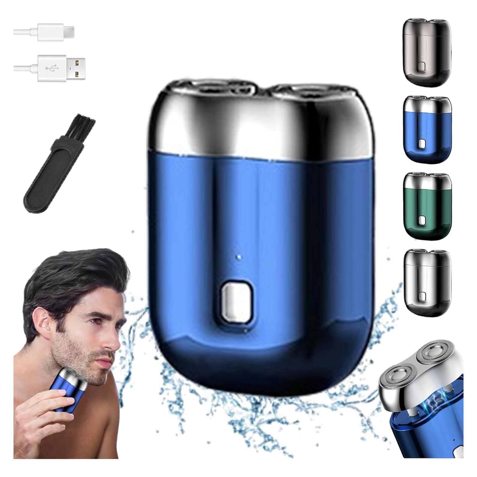 Afeitadora Eléctrica Mini Doble Cabezal Genérico Azul