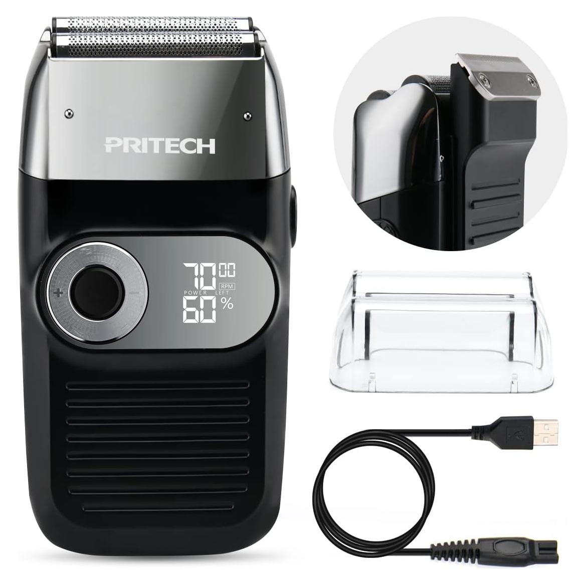 Afeitadora eléctrica 2 en 1 Pritech RSM-1699 con recortadora