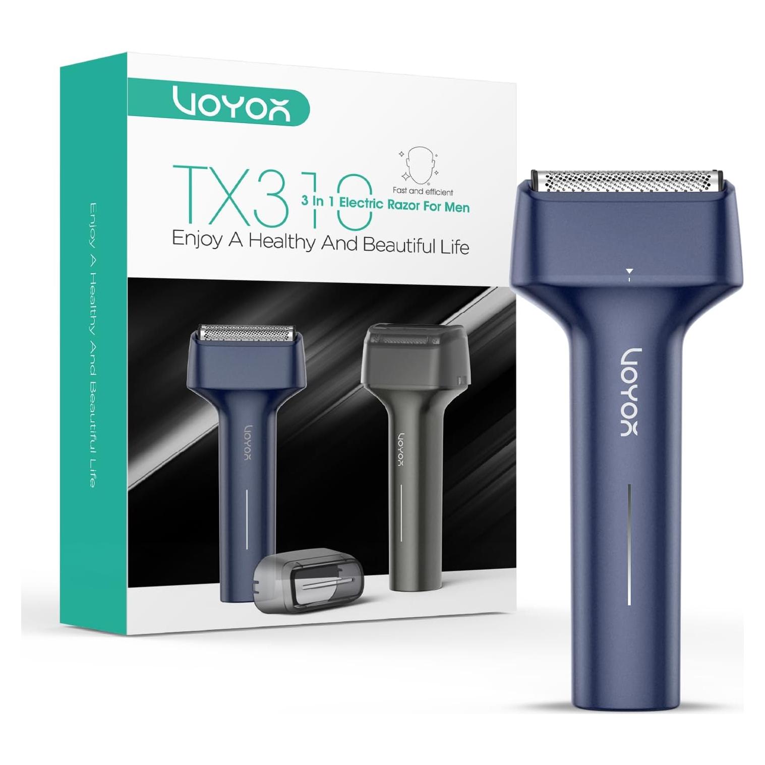 Afeitadora Eléctrica VOYOR TX310 3 en 1 IPX6 Carga USB-C