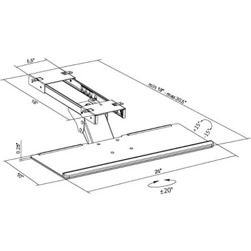 Bandeja Ajustable para Teclado y Ratón VIVO MOUNT-KB04C