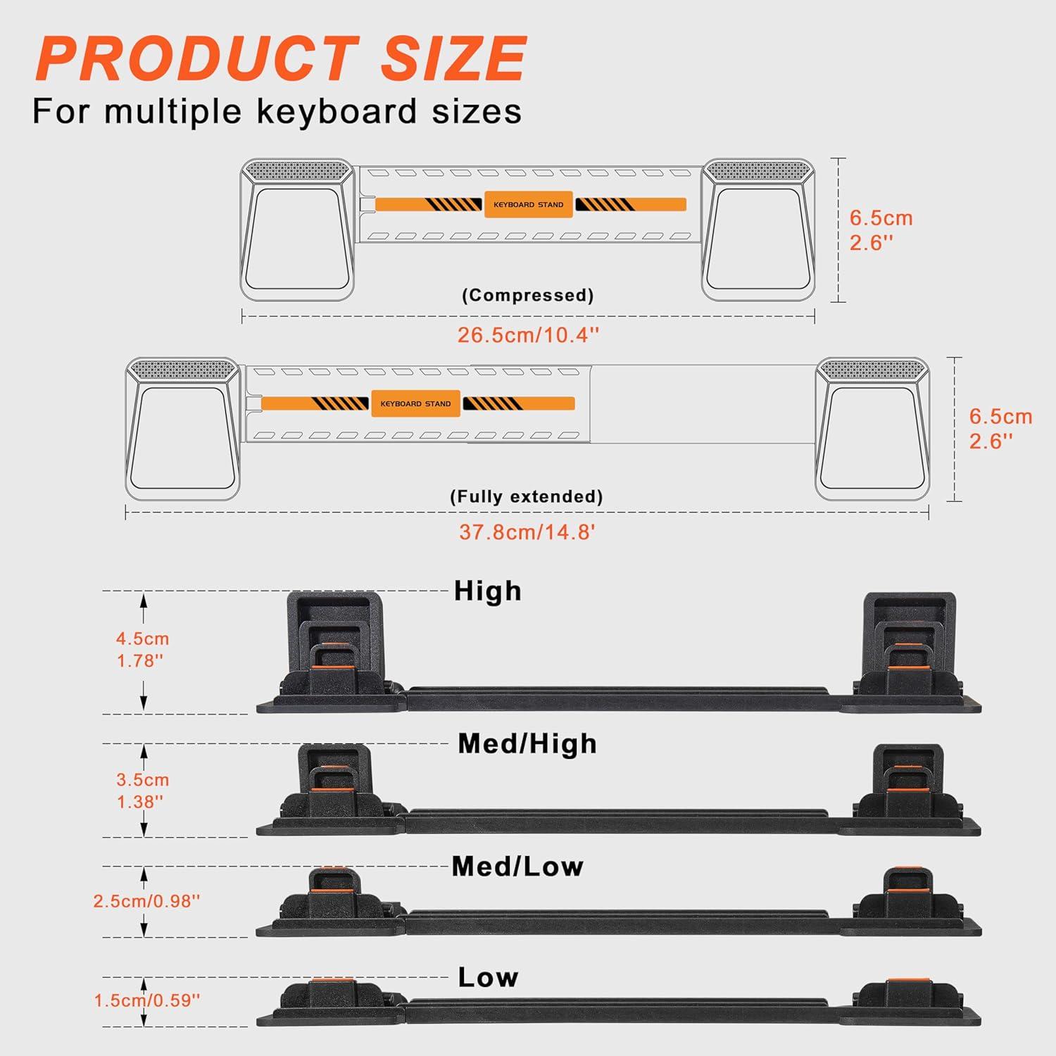 Soporte de Teclado Ajustable MEKASS Naranja Ergonómico