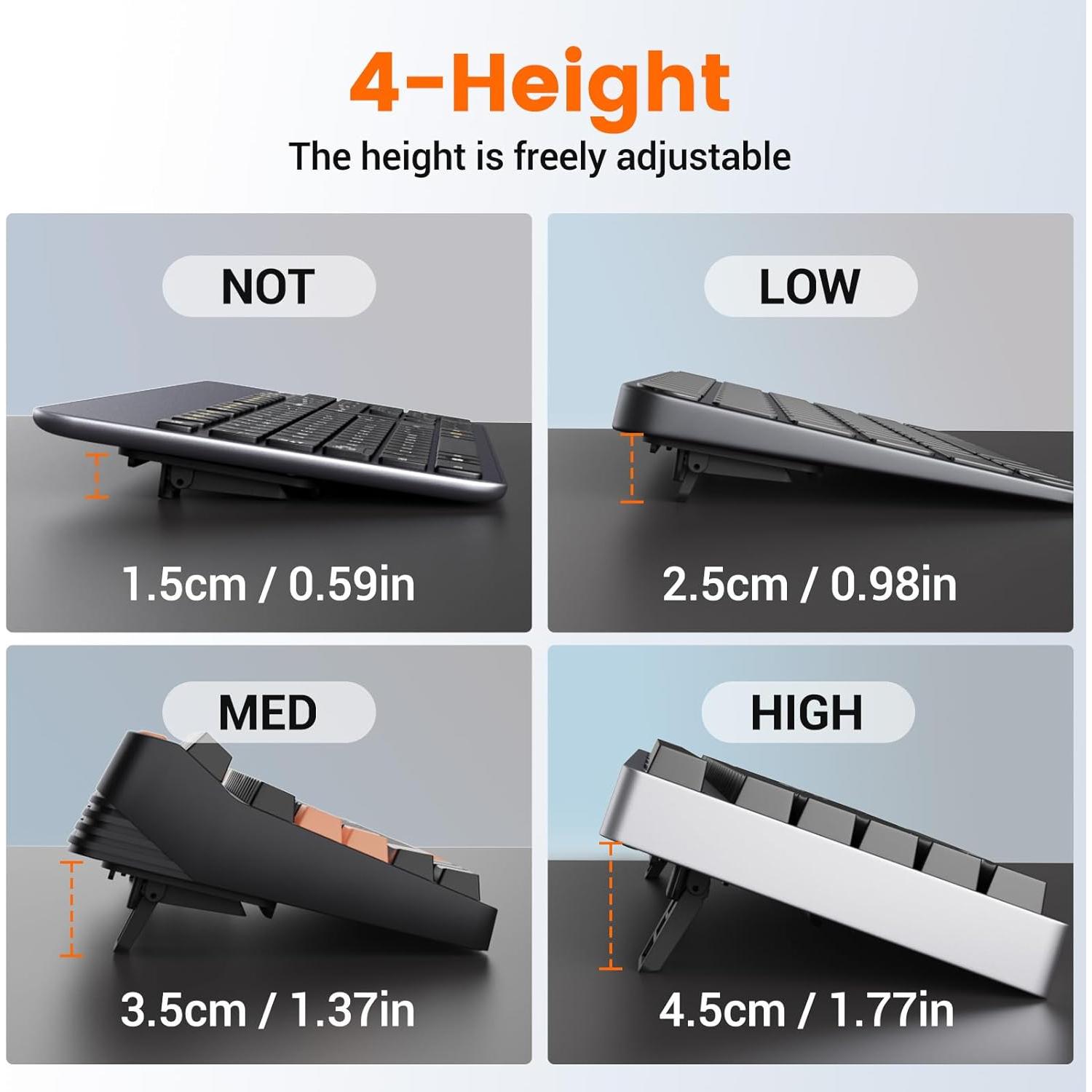 Soporte de Teclado Ergonómico HONKID Ajustable Amarillo